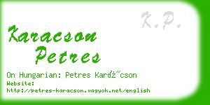 karacson petres business card